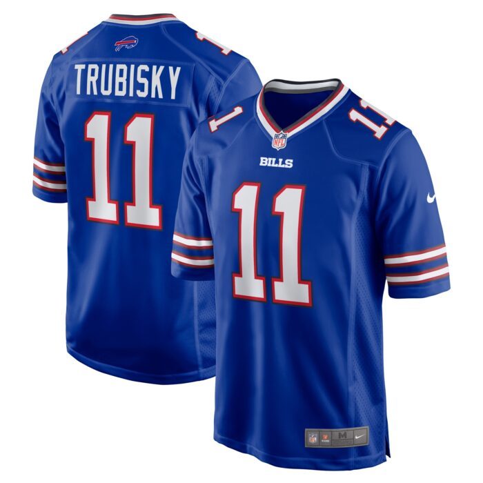 Men's Buffalo Bills Mitchell Trubisky Nike Royal Game Jers...