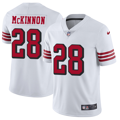 Authentic SF 49ers NFL #28 Jerick McKinnon Limited White Jersey