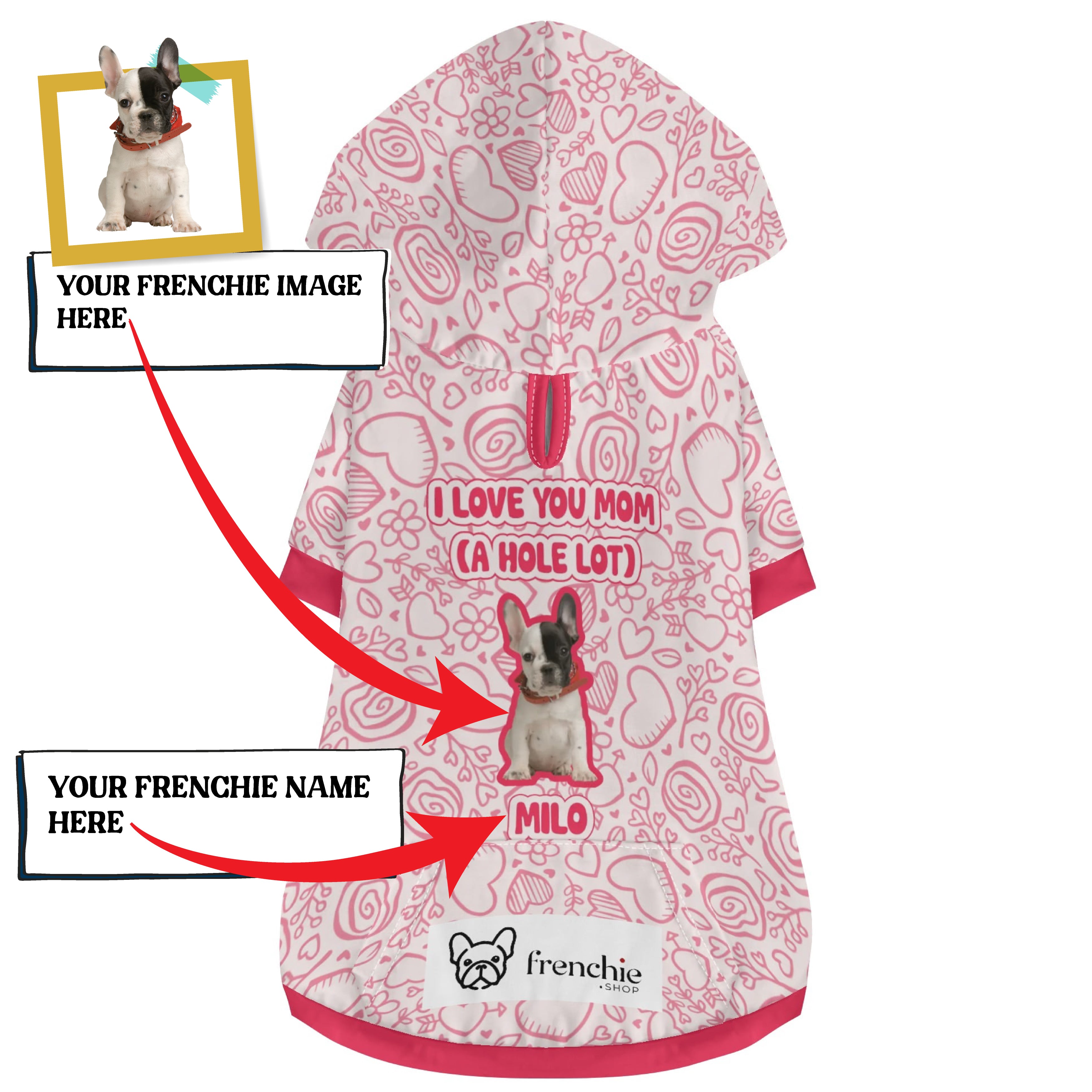 Your Dog’s Photo And Name | Frenchie Shop Original For Frenchie Fans