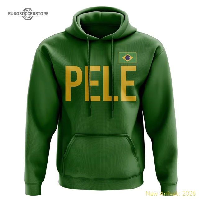 Pele Brazil National Teams Name Hoody Green Xsb (3-4 Years)