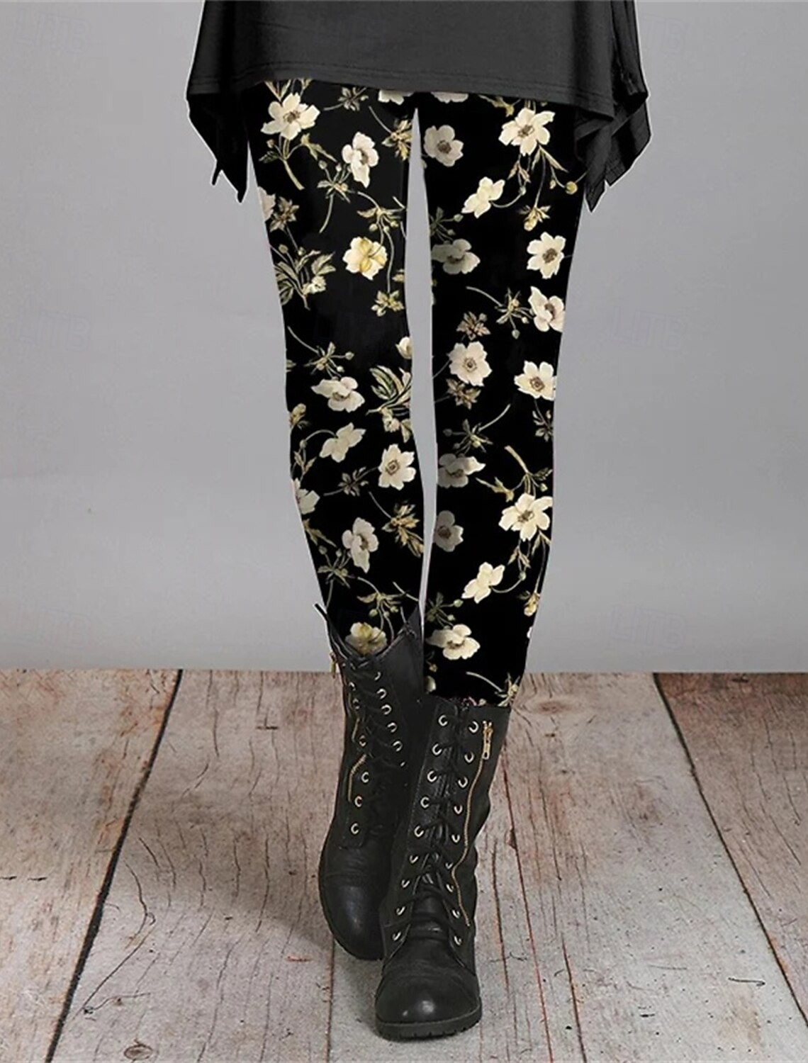 Women's Pants Trousers Leggings Cozy Leggings Streetwear Casual Full Length High Waist Flower Elastic Waist Print Breathability Comfortable Stretchy Vacation Street Daily Wear Black Orange Green Gray