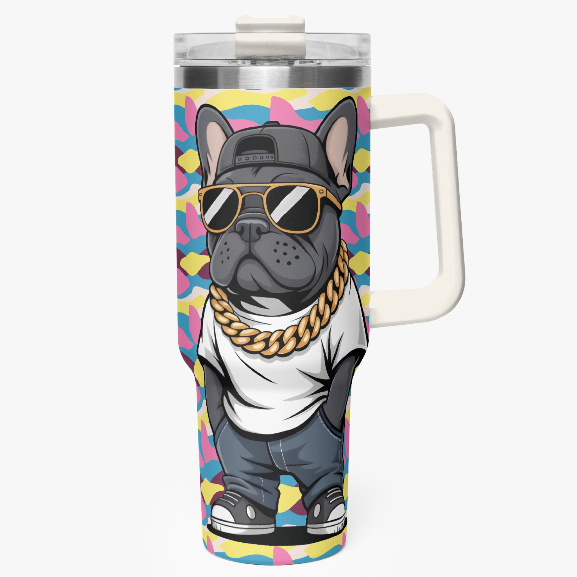 Frenchie-Fan Durable Gracie - Car Tumbler Cup for Everyday Wear Stylish