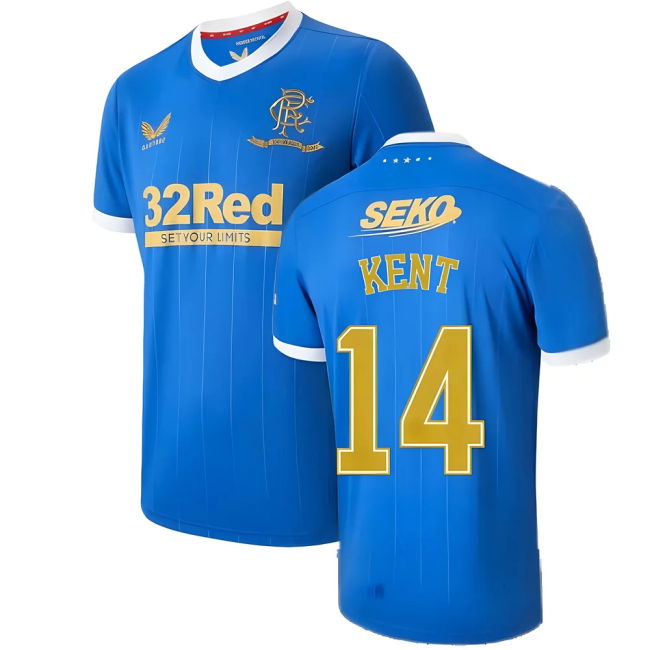 Official 2021-2022 Rangers Home Home Kent 14 With Collector's Item