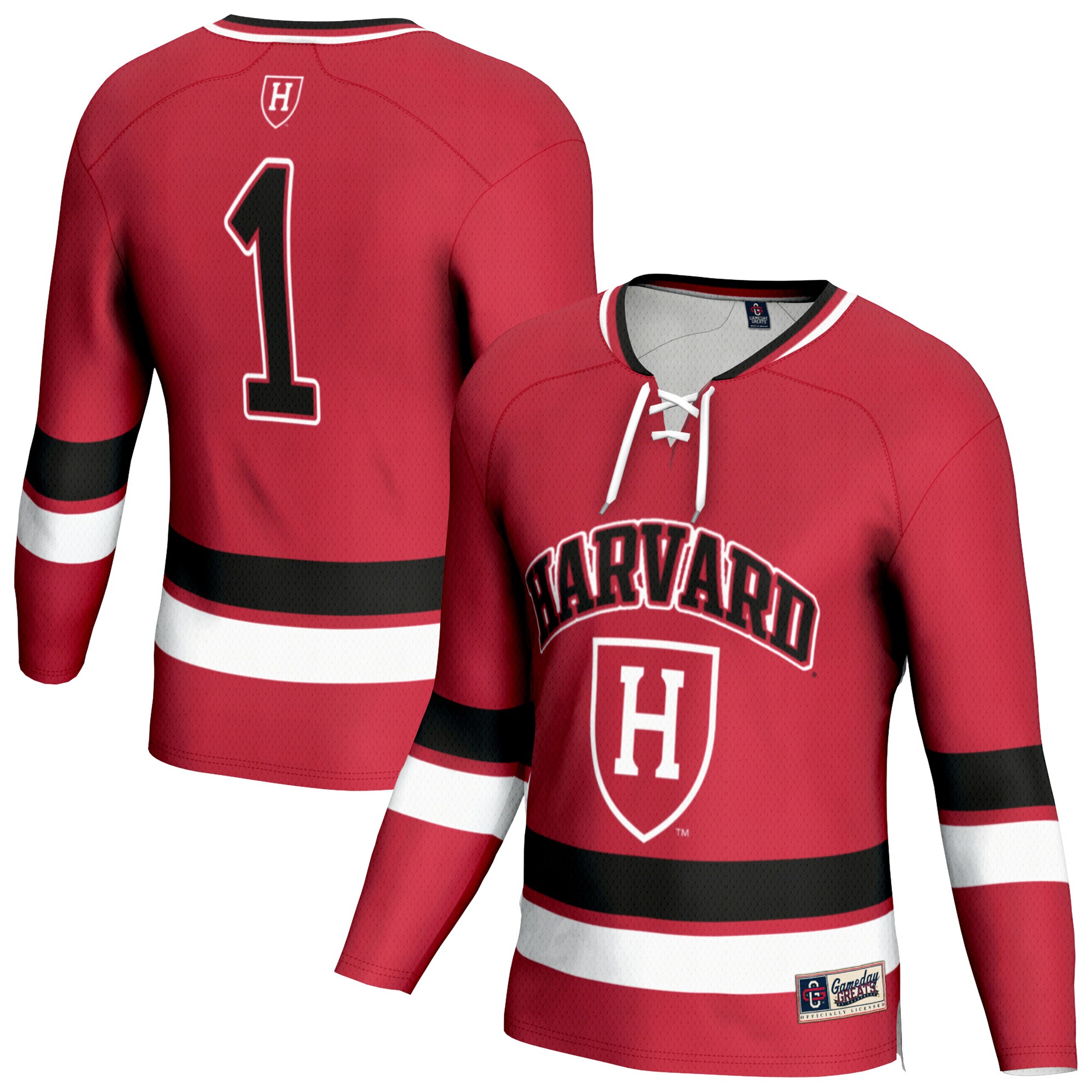 [DDG] Harvard Crimson GameDay Greats Unisex Lightweight Men's Hockey Team Fashion Jersey - Crimson