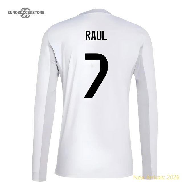 Professional-Grade 2025-2026 Real Madrid Long Sleeve Home Shirt (Raul
