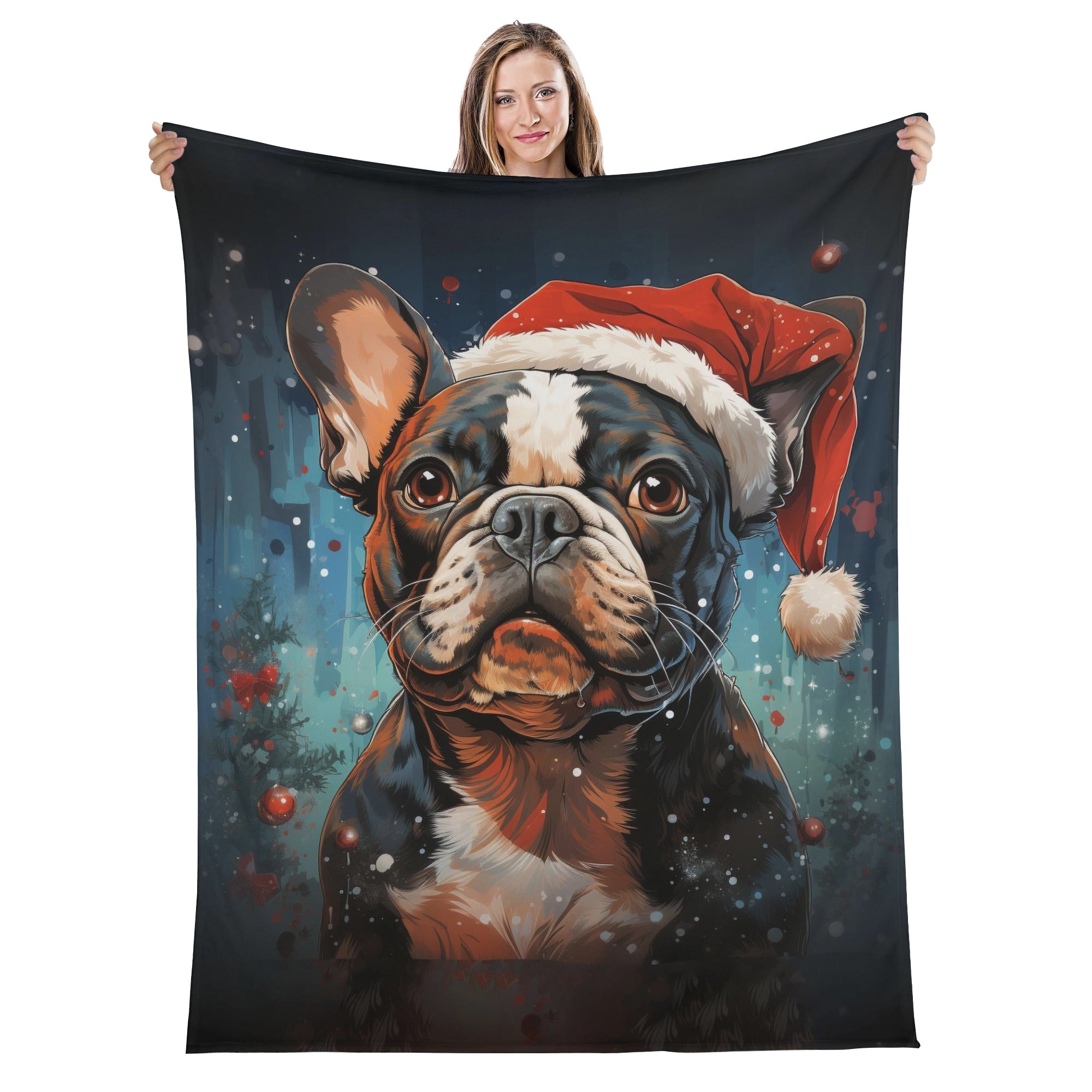 Everyday Premium Cozy Santa Frenchie - Blanket for Street Style