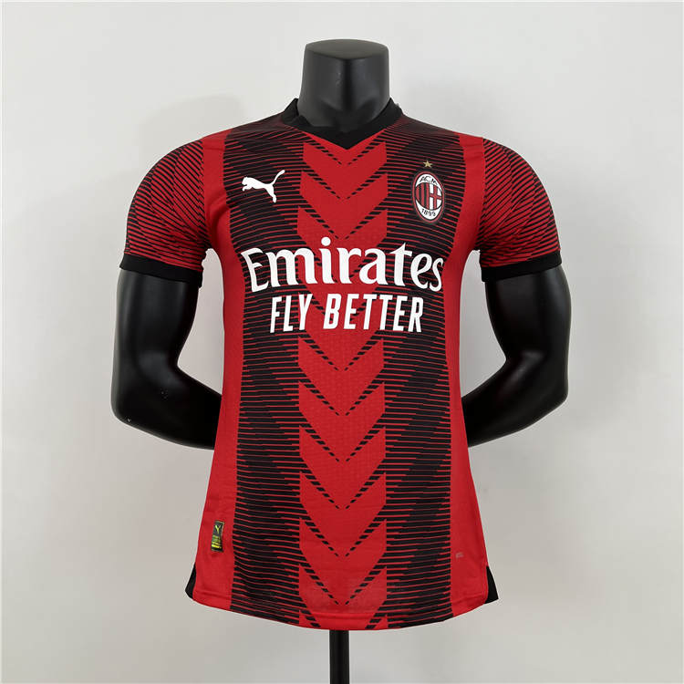 AC Milan Football Shirt 2324 Home Red Soccer Jersey Shirt Authentic