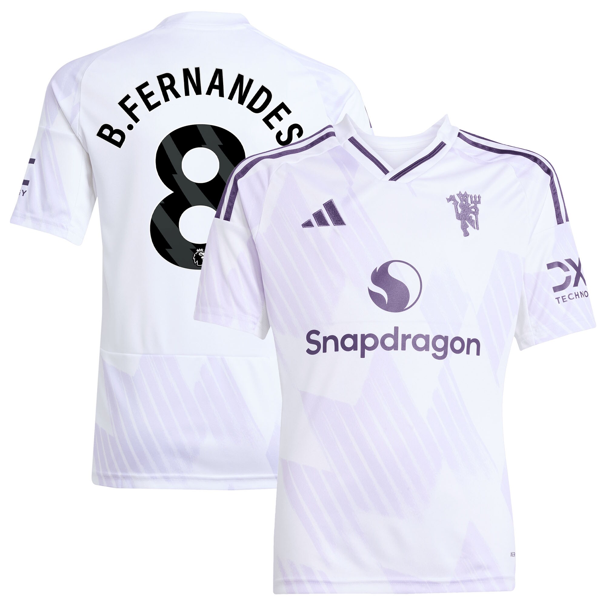[SJH] Bruno Fernandes Manchester United Youth 2025/26 Away Replica Player Jersey - White