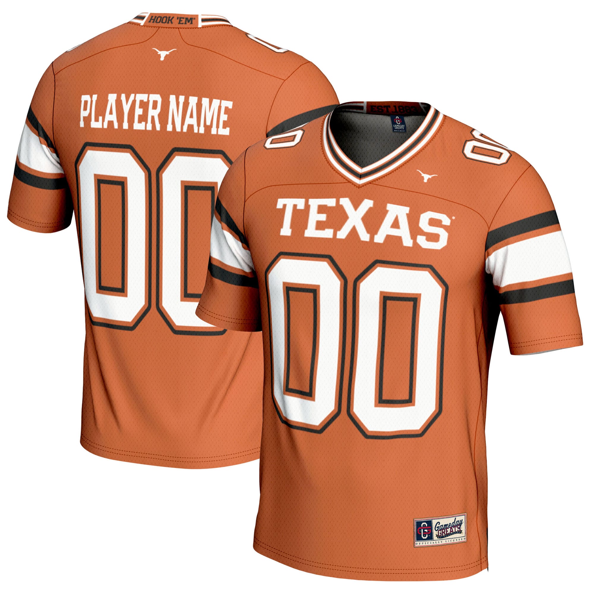 [NJP] Texas Longhorns GameDay Greats NIL Pick-A-Player Football Jersey - Texas Orange