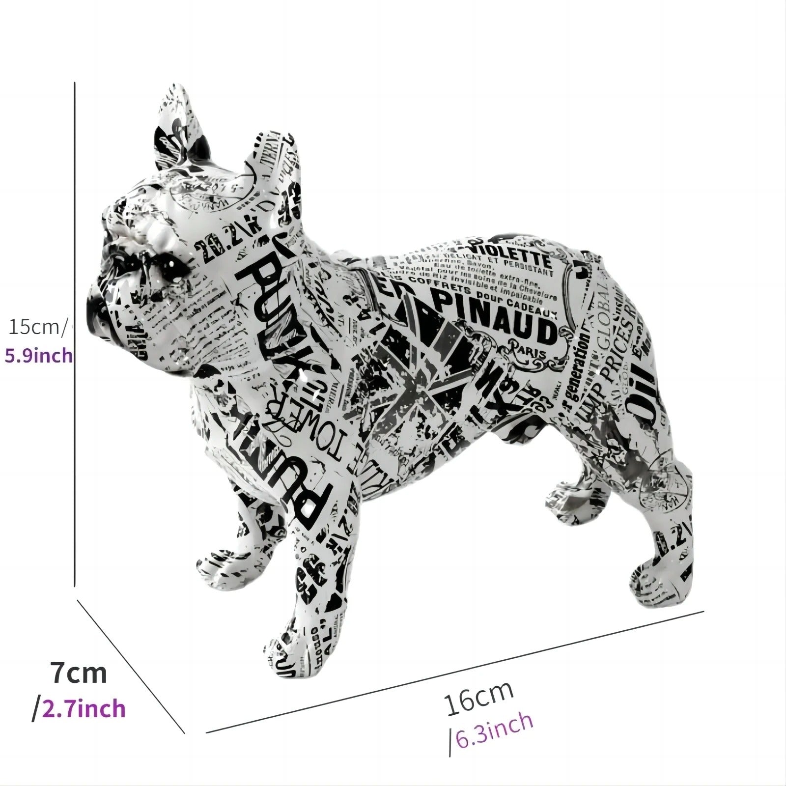 Premium Frenzo French Bulldog Statue – Hand-painted Resin Home Decor ...