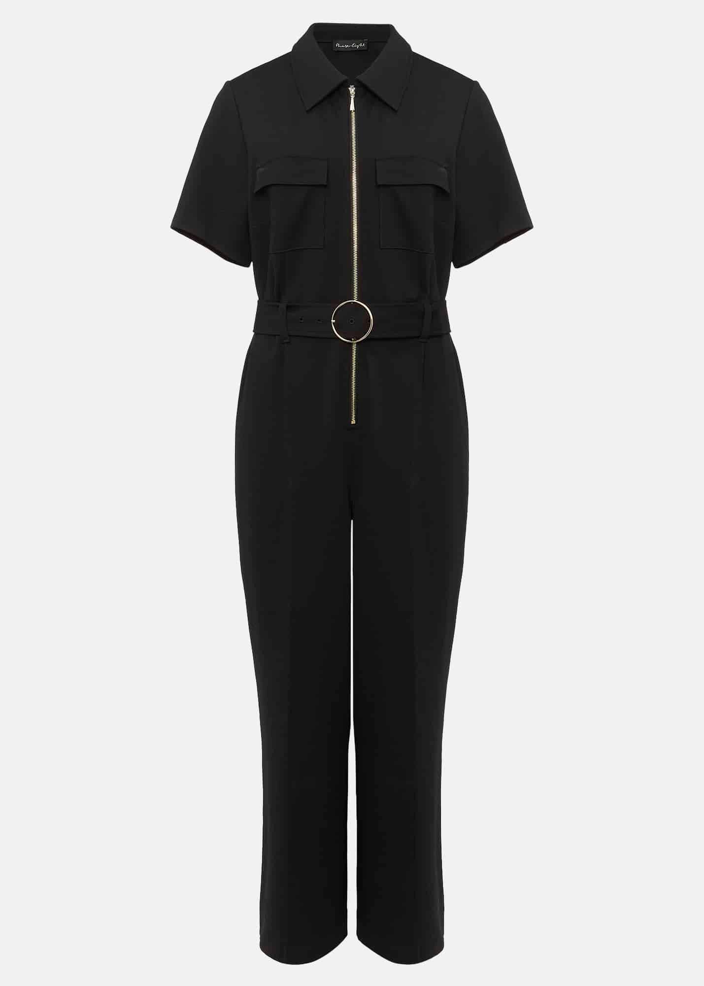 Polly Black Zip Jumpsuit