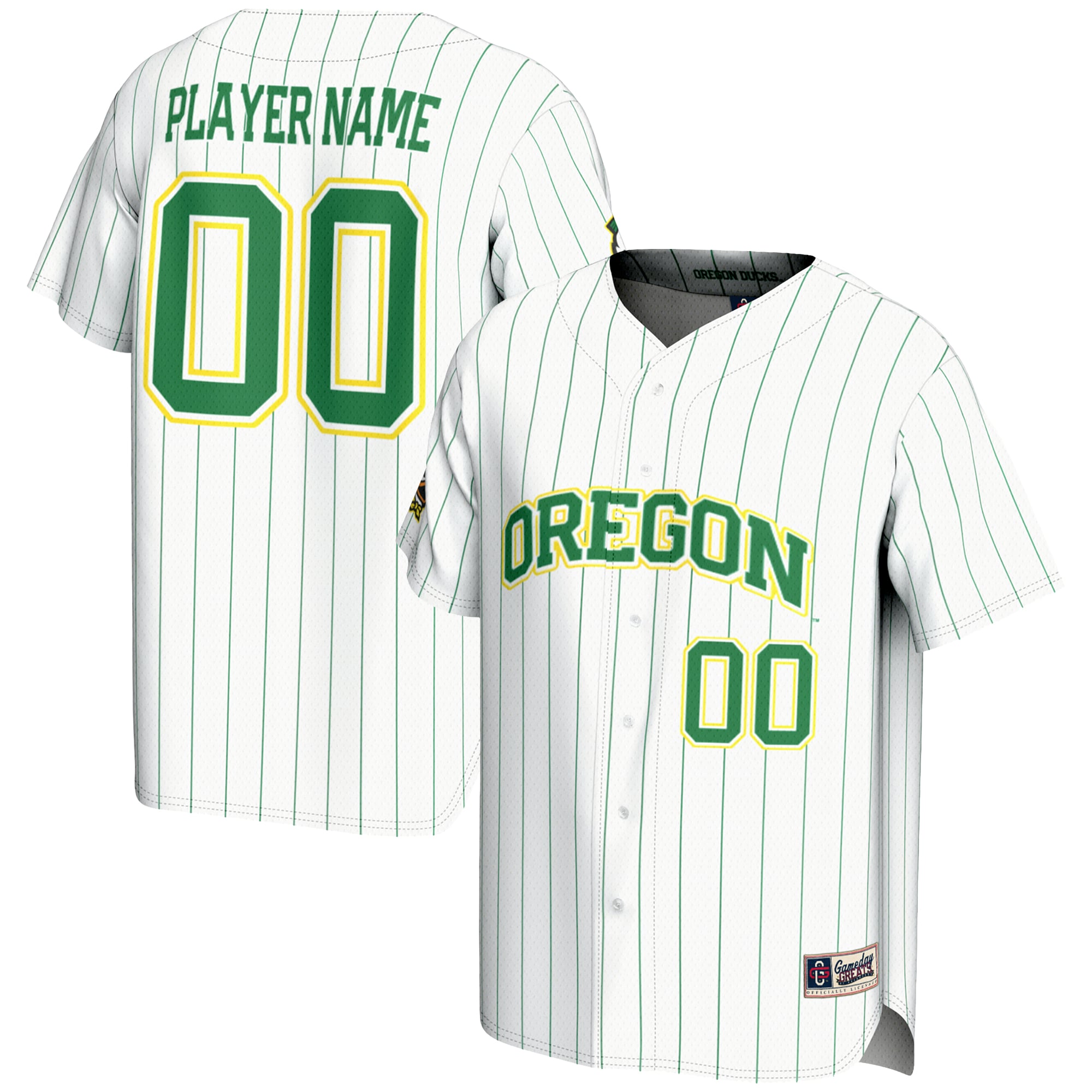 Oregon Ducks GameDay Greats NIL Pick-A-Player Lightweight Baseball Jersey - White