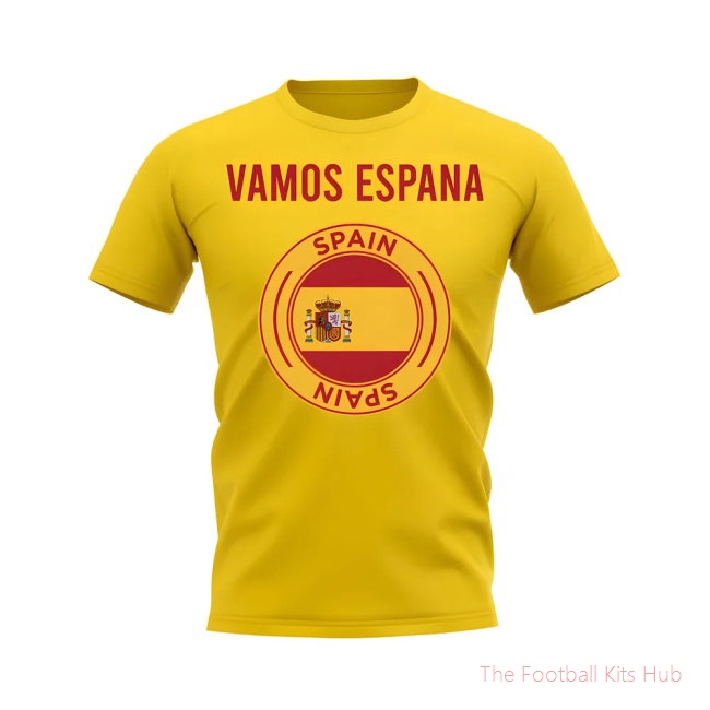 Vamos Espana Spain Fans Phrase T-shirt (Yellow)