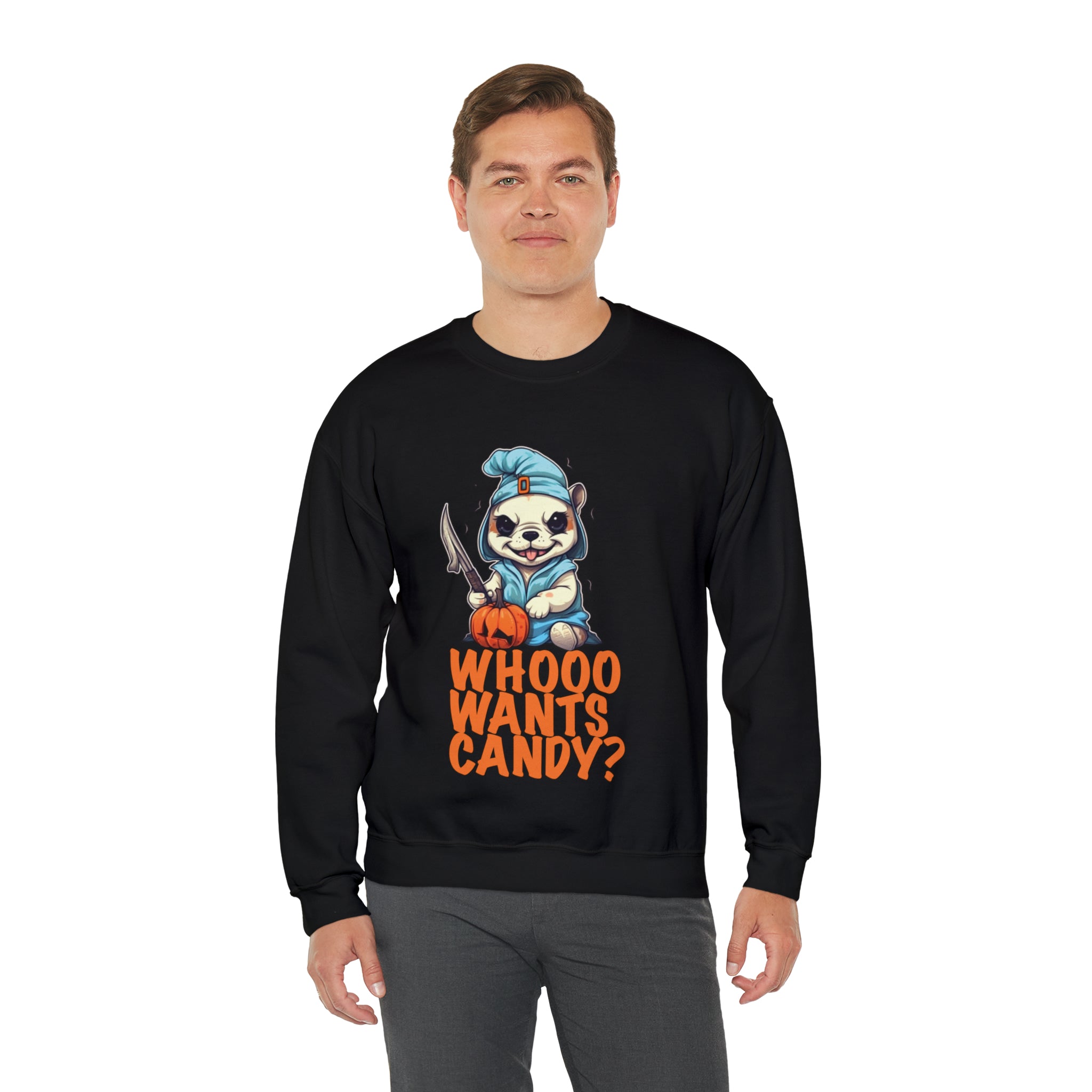 Stylish Whoo Wants Candy Halloween Unisex Sweatshirt for Street Style