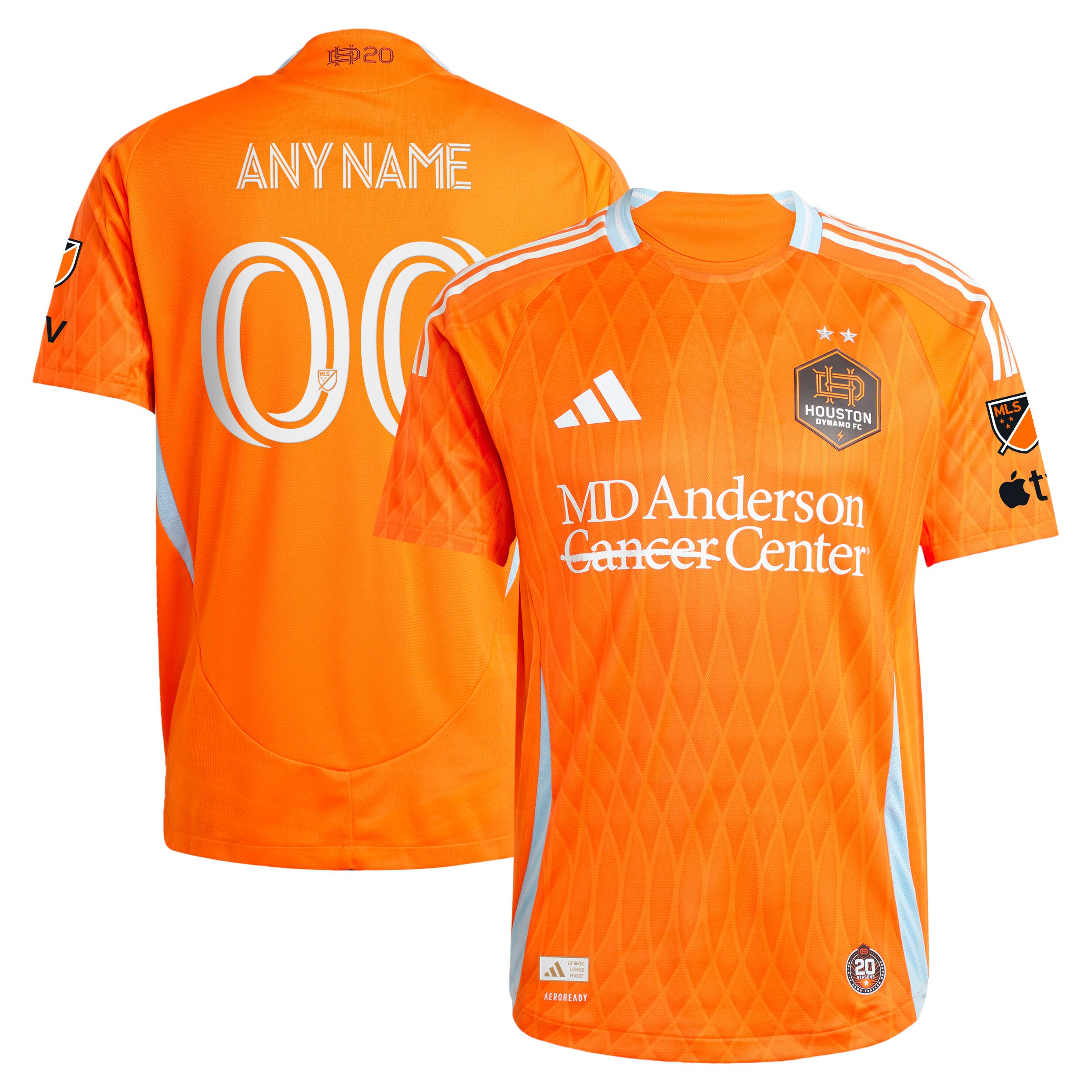 [SJH] Houston Dynamo FC 2025 Season 20 On-Field Authentic Custom Jersey - Orange