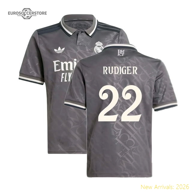 Authentic 2024-2025 Real Madrid Third Shirt (Kids) (Rudiger 22)