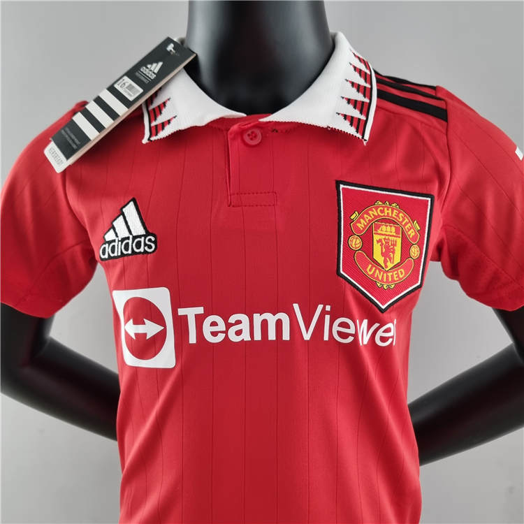 Quick Dry Man Utd Kids Manchester United 2223 Home Red Soccer Kit