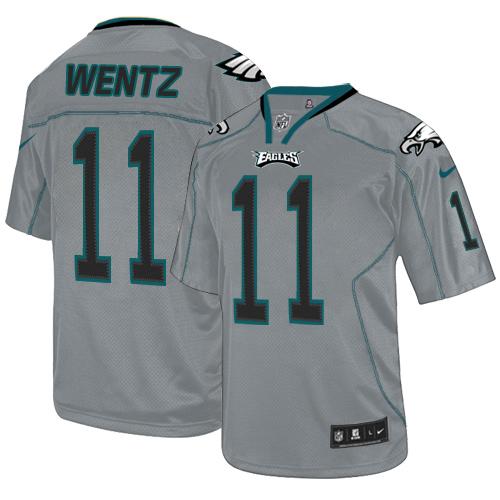 NFL PHI Eagles #11 Carson Wentz Team Color Lights Out Jersey - Auth...