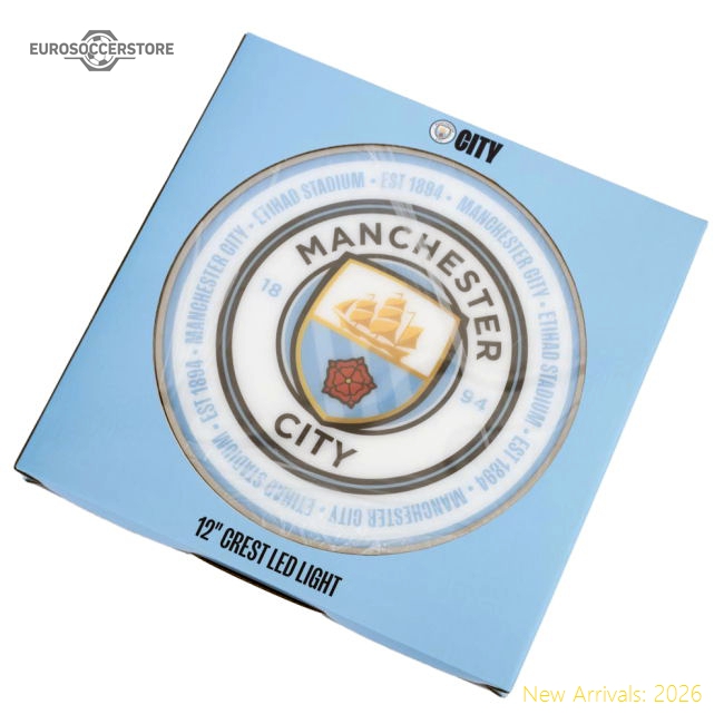 Authentic Manchester City Fc 12 Inch Led Wall Light - Premium Quality