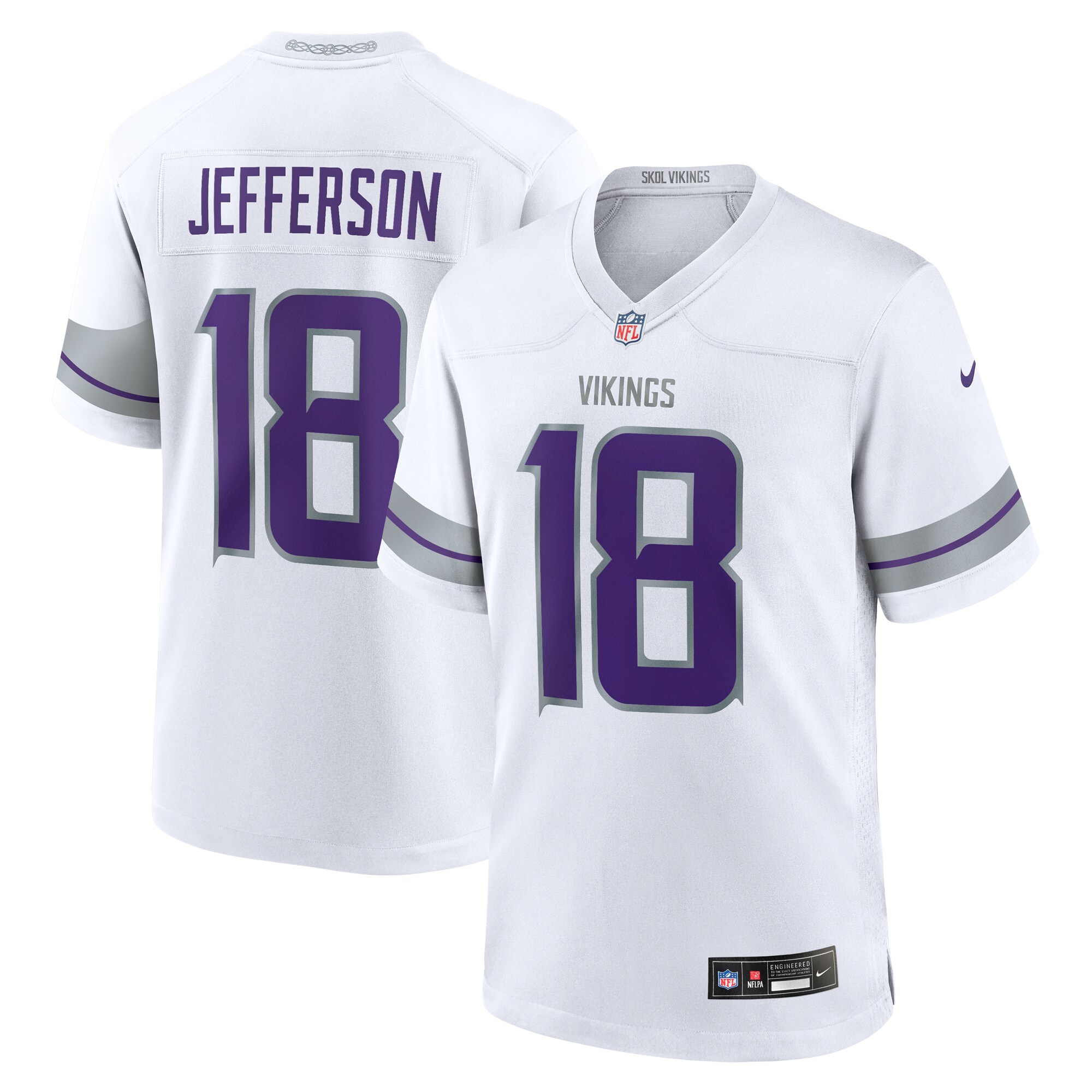 [LK] Justin Jefferson #18 Minnesota Vikings Alternate Game Player Jersey - White