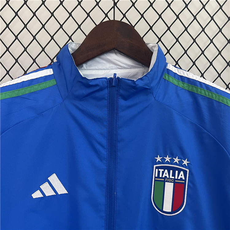 UEFA Euro 2024 Italy Reversible Trench Jacket BlueWhite - Official