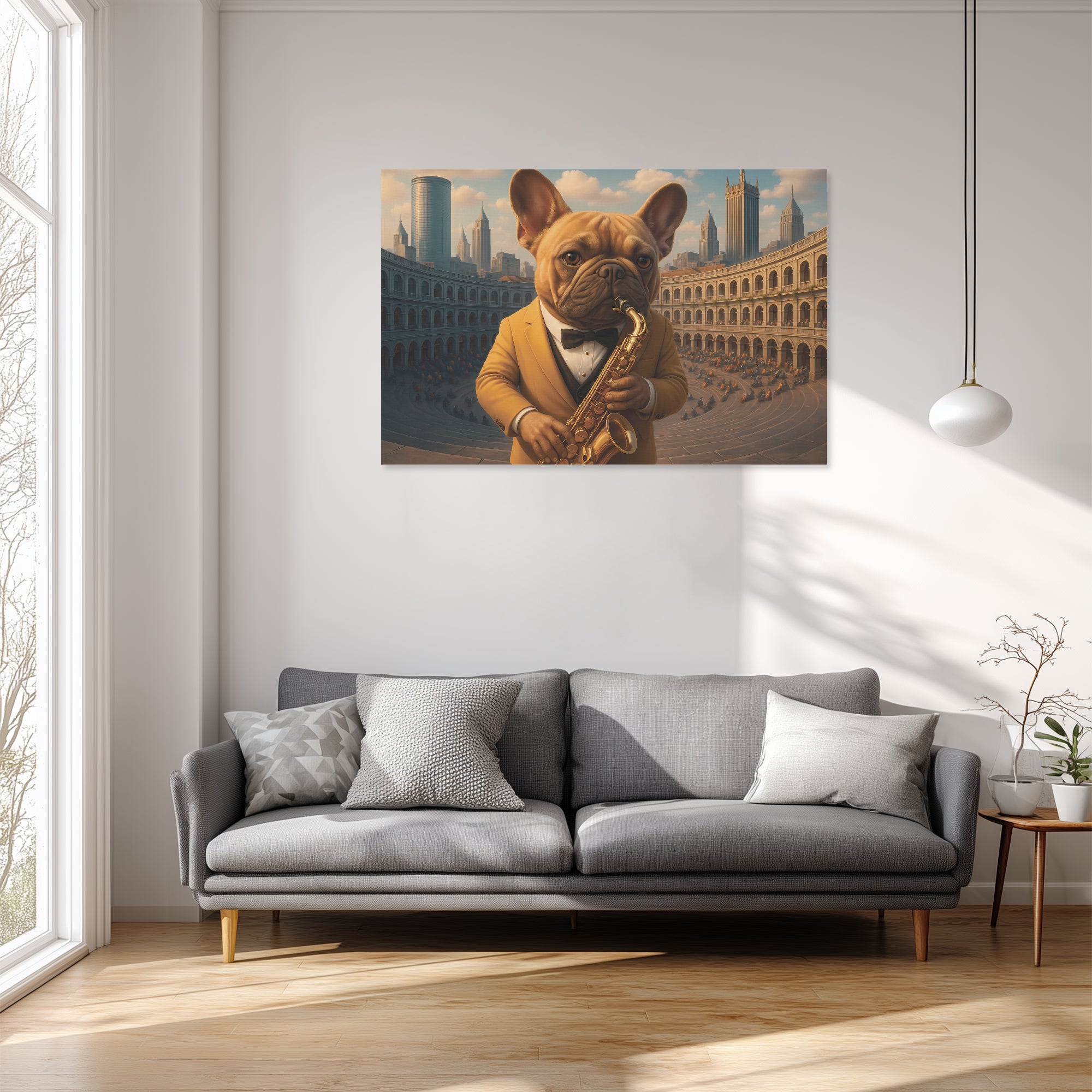 Frenchie-Fan Hedwig - Adorable Frenchie Canvas Wall Art for Pet Premium