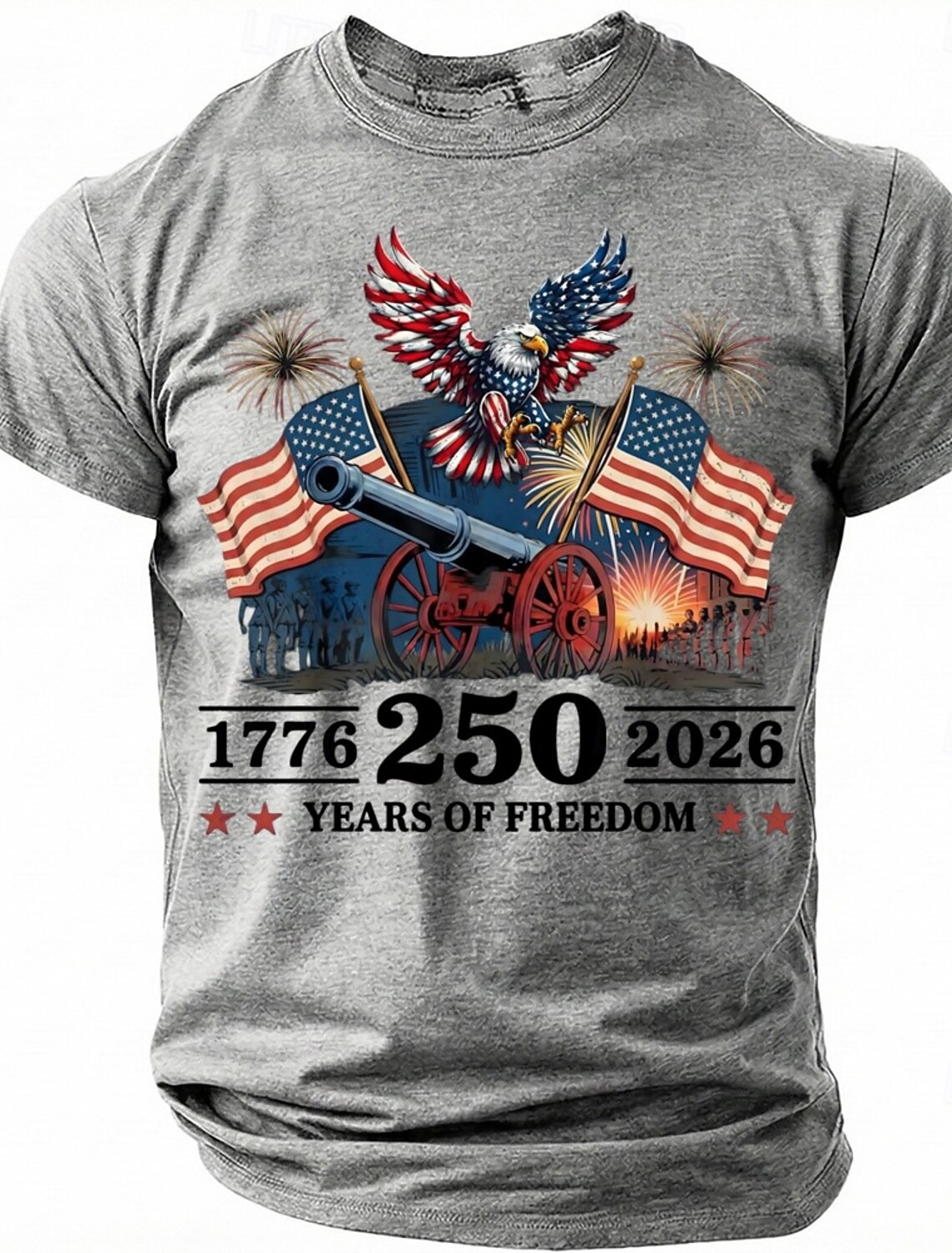 4th of July 2026 250th Memorial Day Men's 3D Print US Flag Crew Neck Short Sleeve T-Shirt Daily Street