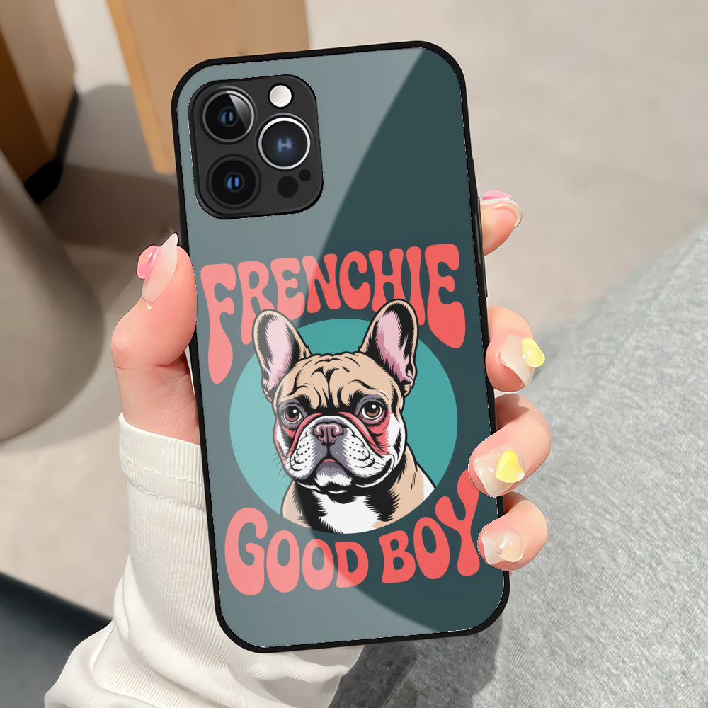French Bulldog Paisley Iphone & Samsung Glass Case Durable Dog Item