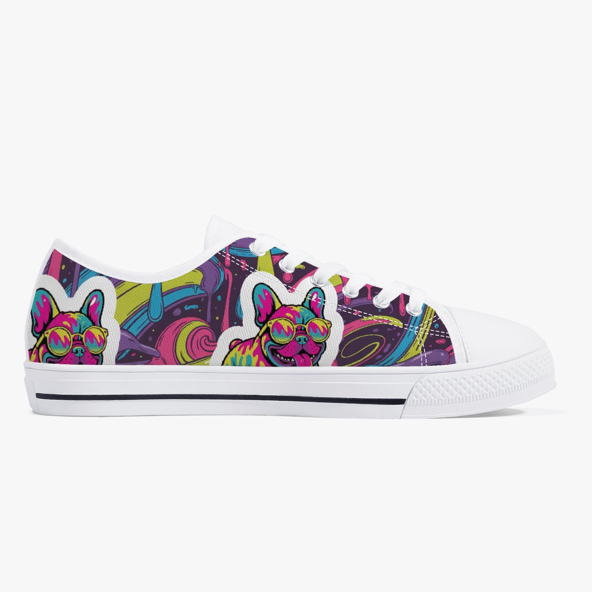 French Bulldog Simone Classic Low Top Canvas Shoes Protective Paw Gear