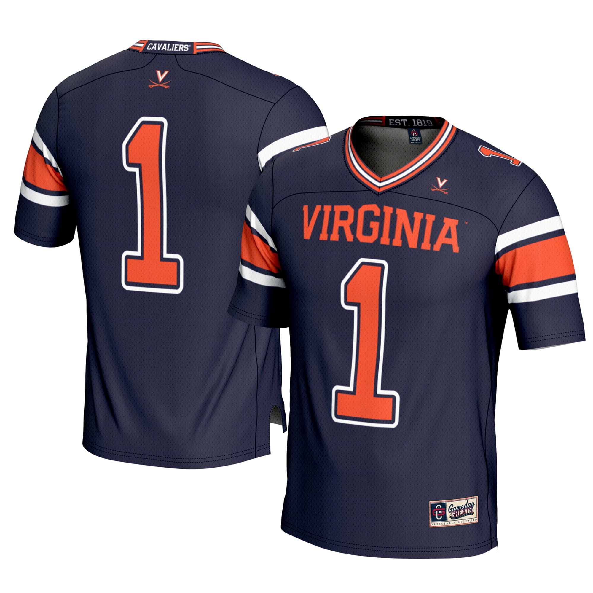 Youth #1 Navy Virginia Cavaliers Football Jersey