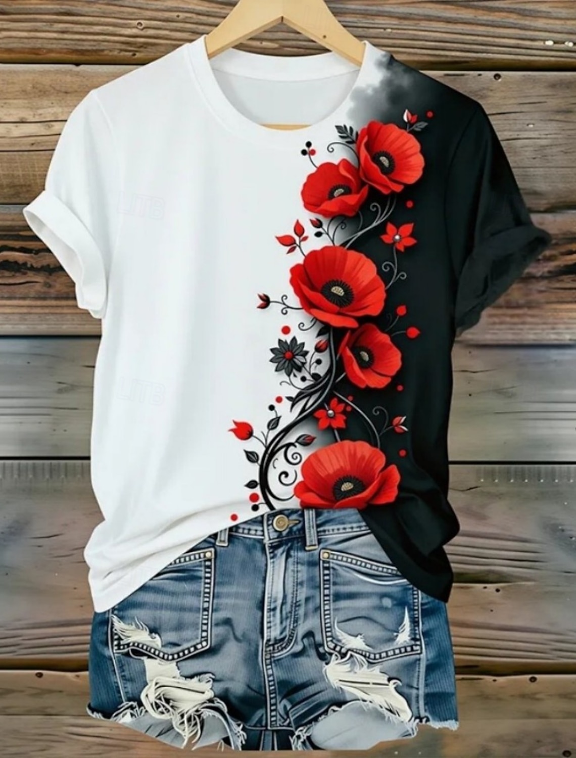 American Independence Day Women's T Shirt Print Graphic Flag American Flag Vintage Stylish Classic Short Sleeve V Neck Regular Tops Daily Blue White-Blue White Red Summer Spring