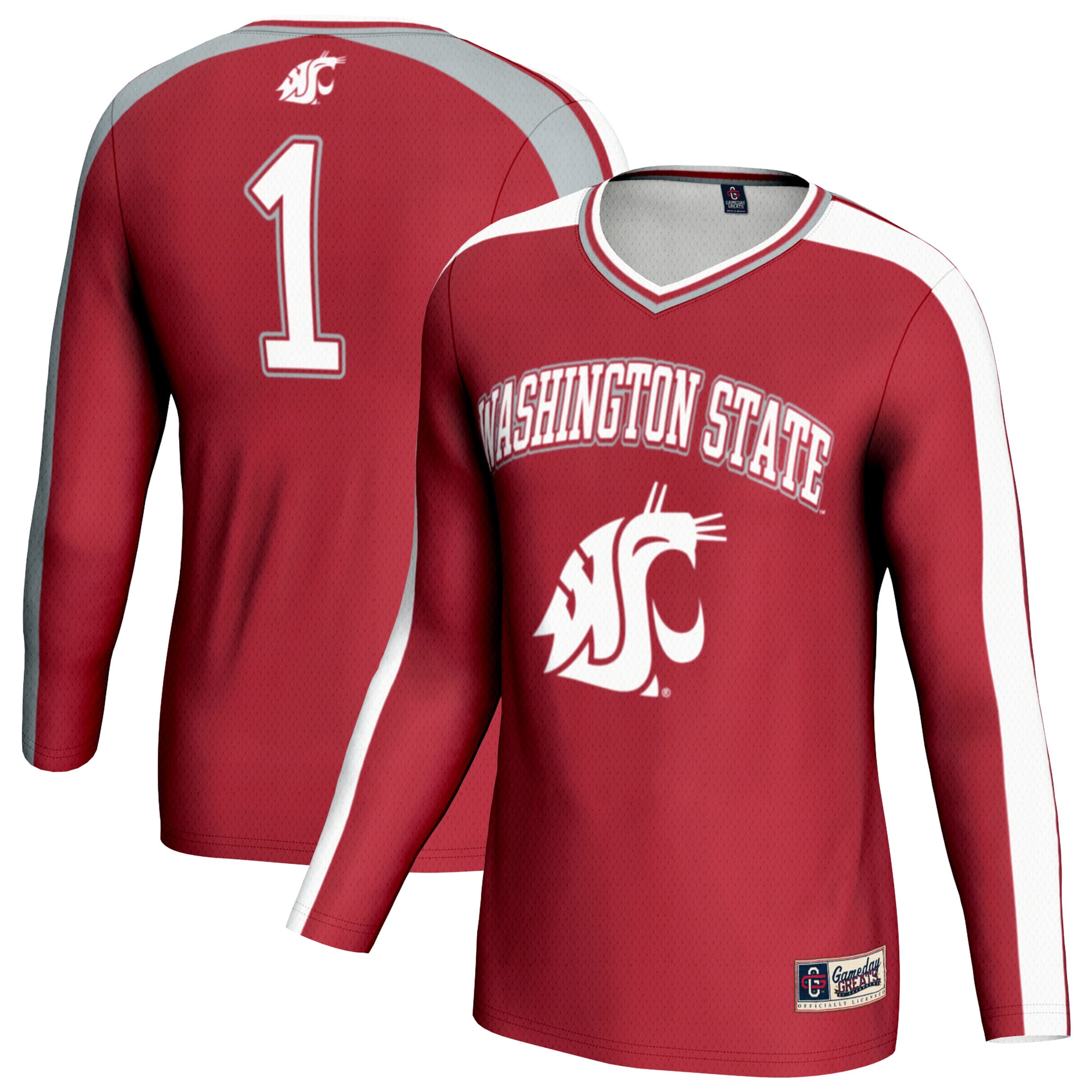 [NJP] Women's Washington State Cougars GameDay Greats #1 Lightweight Volleyball Fashion Jersey - Crimson