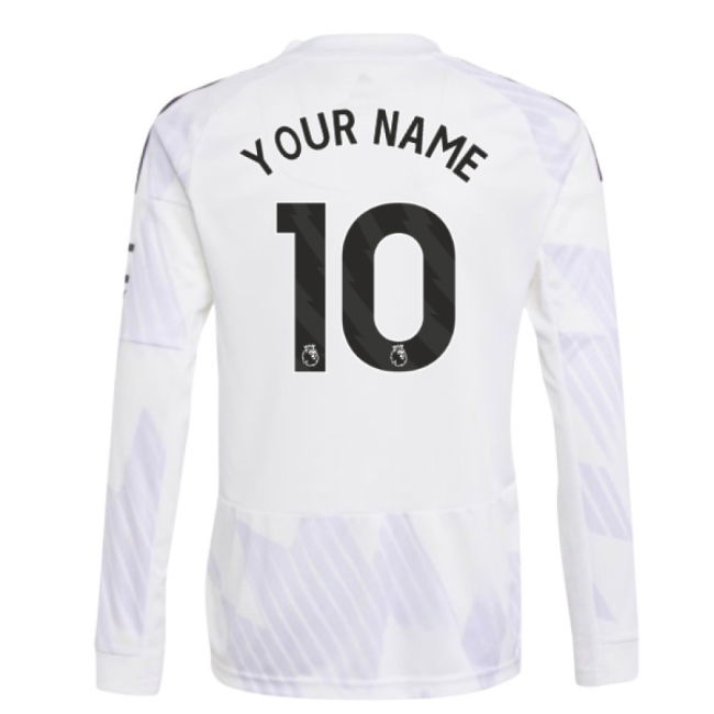 Chic Man Utd 2025-2026 Man Utd Long Sleeve Away Shirt (Kids) (Your ...