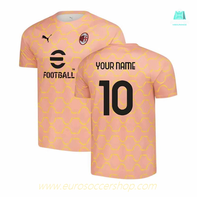 2025-2026 AC Milan Warm Up Jersey (Pink Fruit) (Your Name)