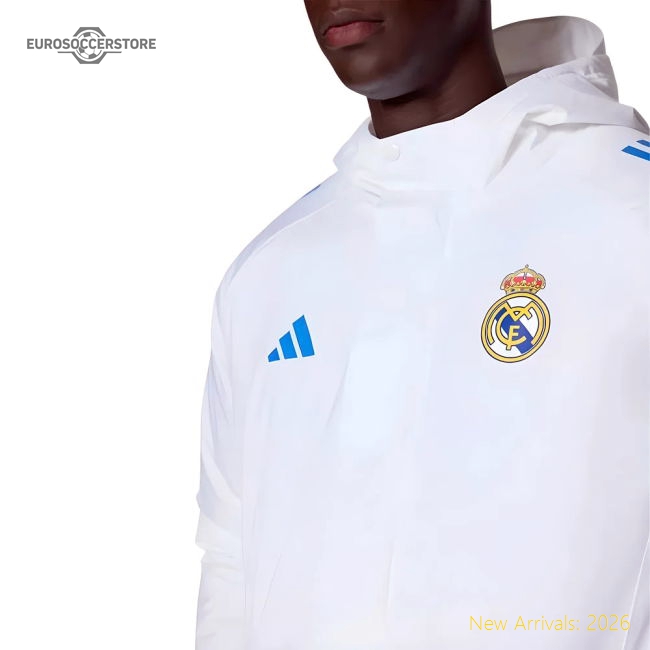 High-Quality Best-Selling 2025-2026 Real Madrid Eu Parka (White)