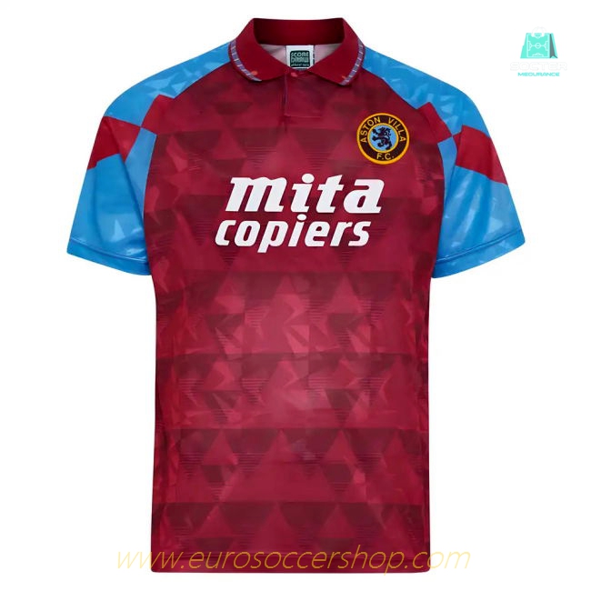 Score Draw Aston Villa 1990 Retro Football Shirt (Grealish 10)