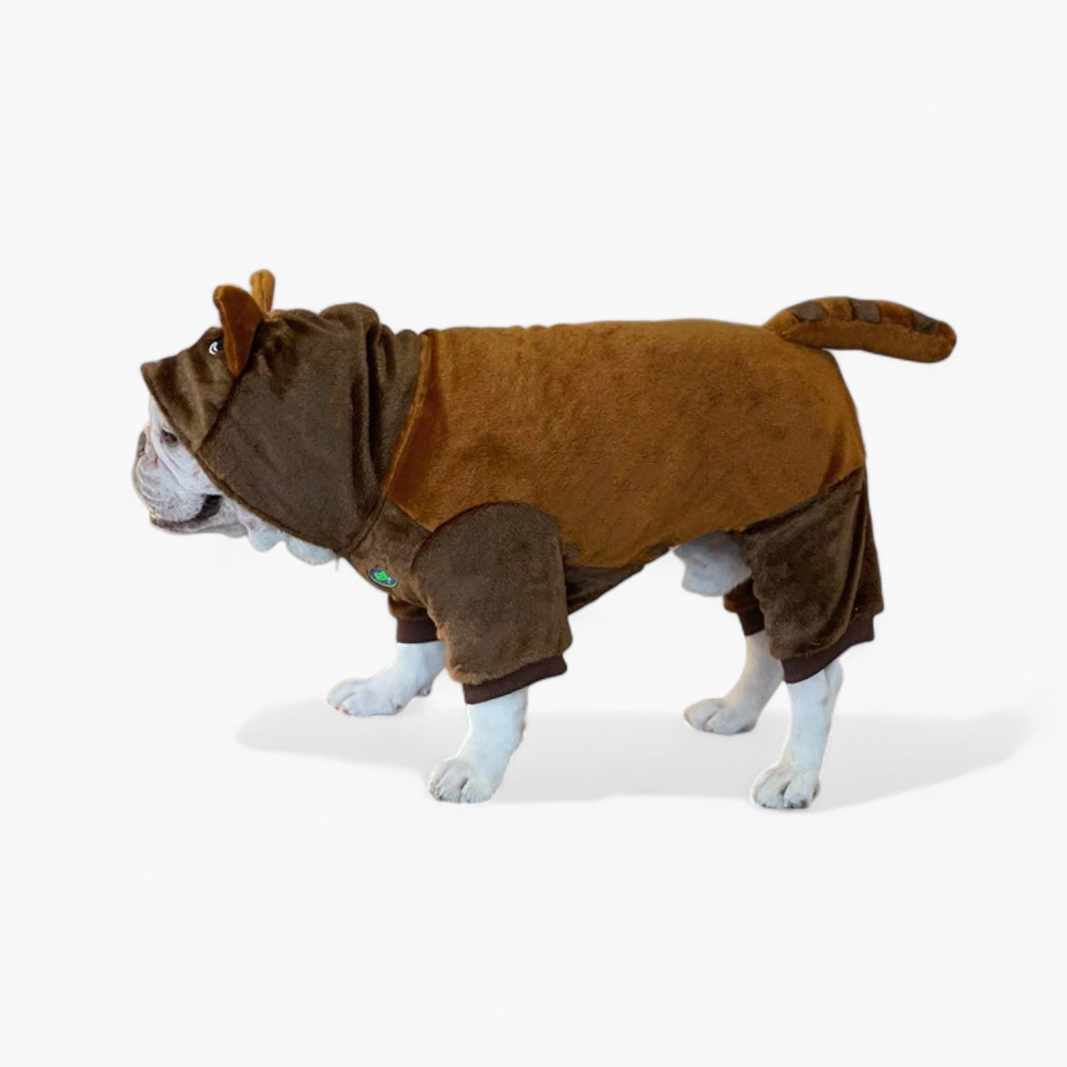 CuddLefit Frenchie Terrier Costume Jumpsuit – Halloween Plush Onesie Soft Dog Costume