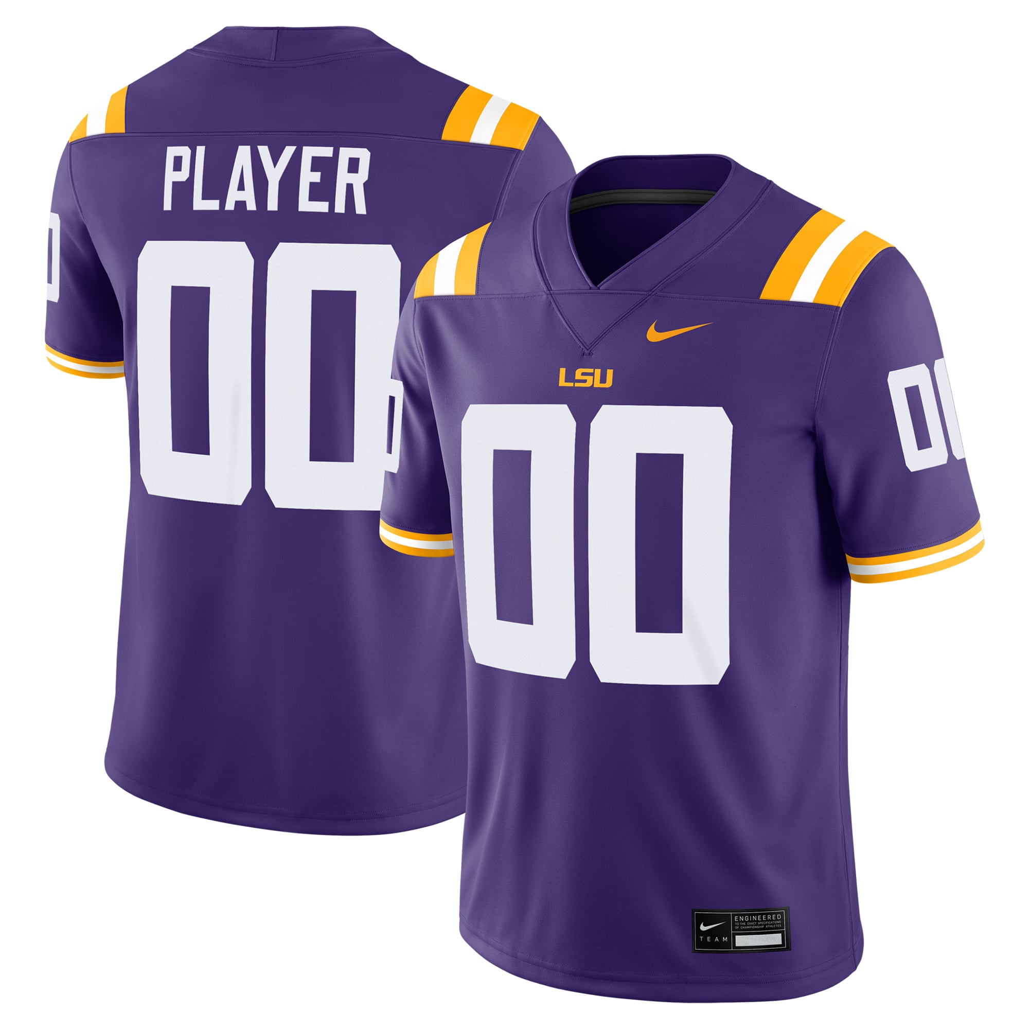 LSU Tigers Nike NIL Pick-A-Player Game Jersey - Purple