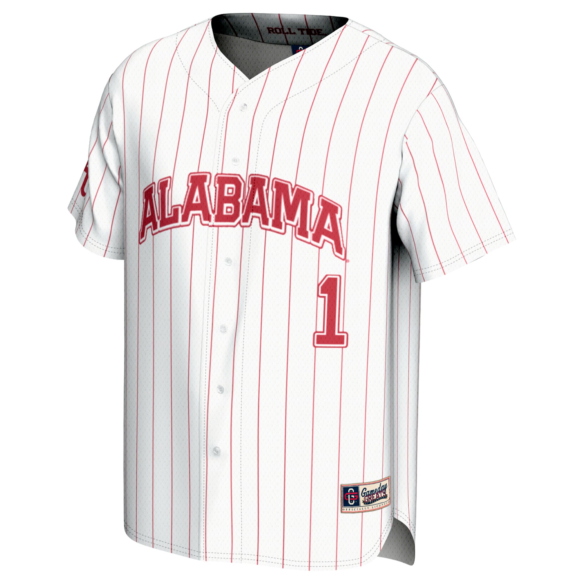 [DDG] Alabama Crimson Tide GameDay Greats Lightweight Baseball Fashion Jersey - White