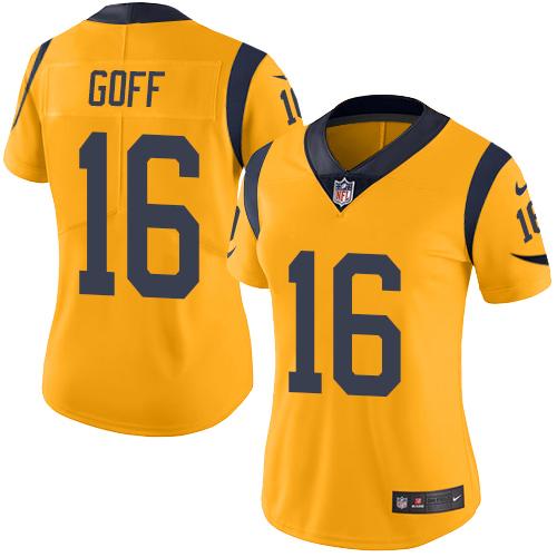 Official NFL s Los Angeles Rams #16 Jared Goff Red Limited Jersey