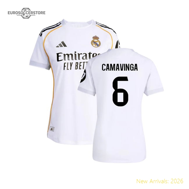 Trending 2025-2026 Real Madrid Authentic Home Shirt (Womens) (Camavinga
