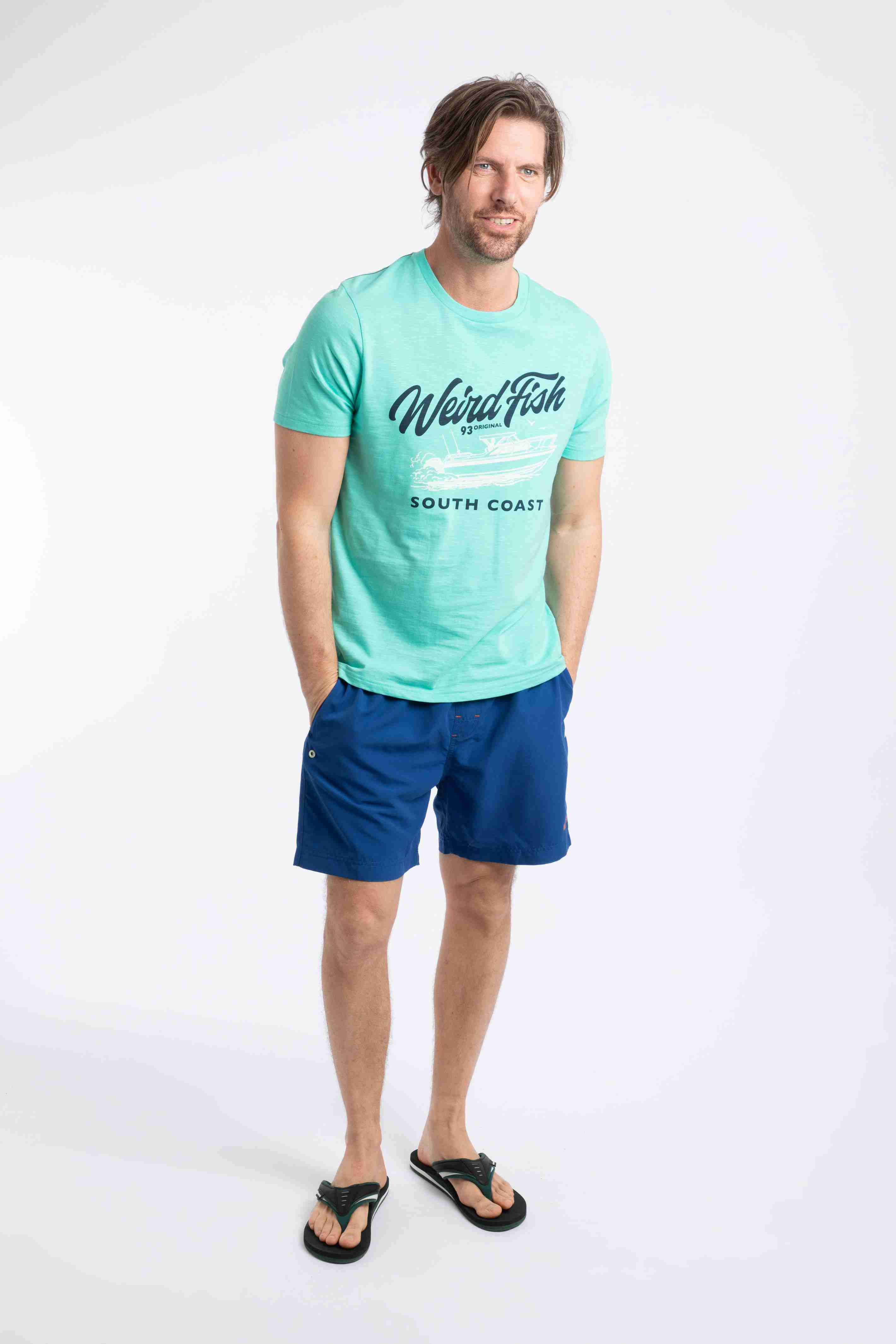 South Coast Front Print Graphic T-Shirt Aqua Marine
