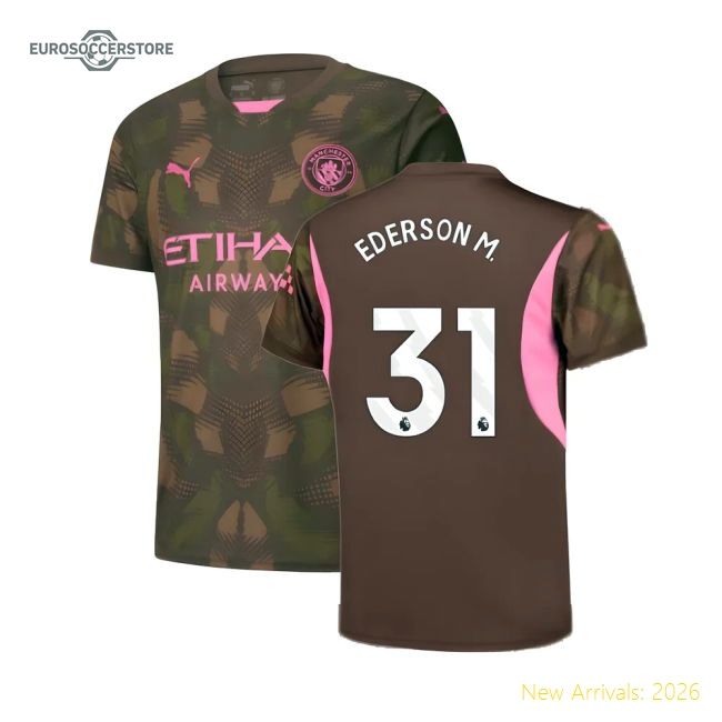 Man City Ederson M. Soft Kids Jersey Kids-safe Technology Quick-dry