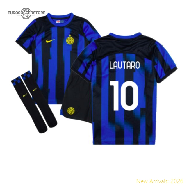 2023-2024 Inter Milan Home Jersey Mini Kit (Lautaro 10)