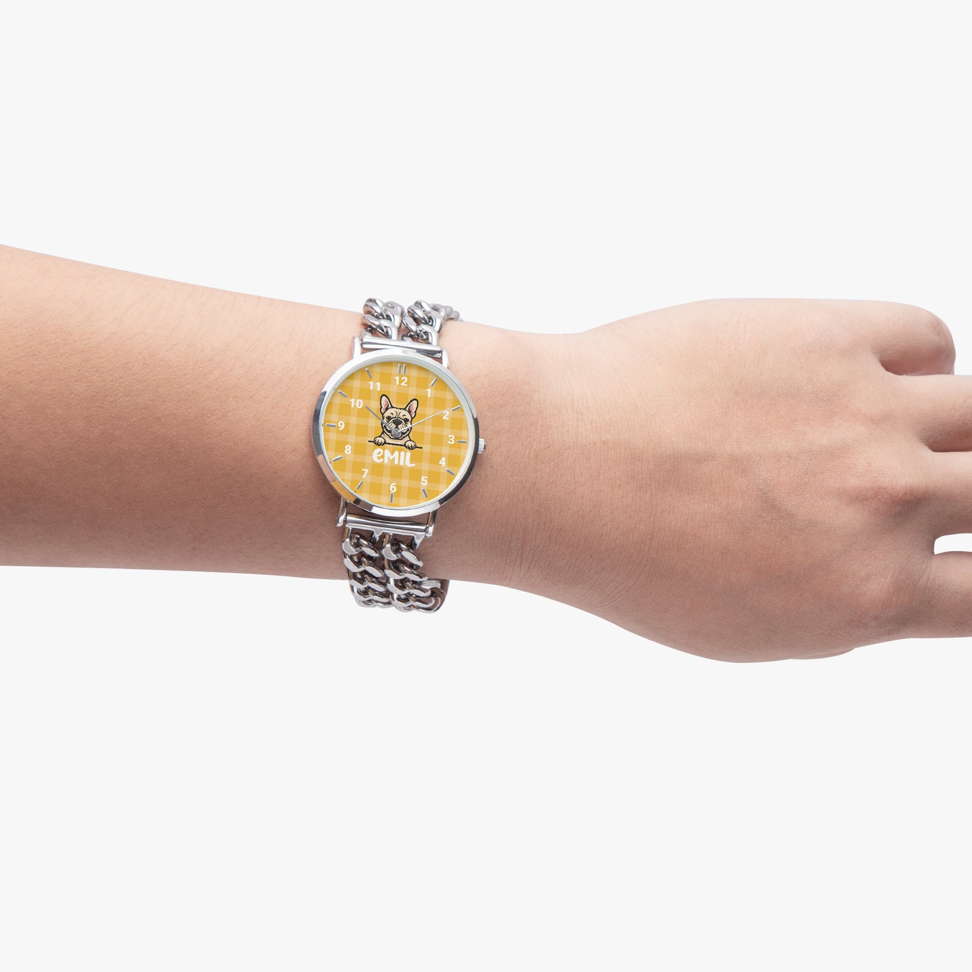 French Bulldog Gabrielle Personalized Chic Hollow Strap Watch For