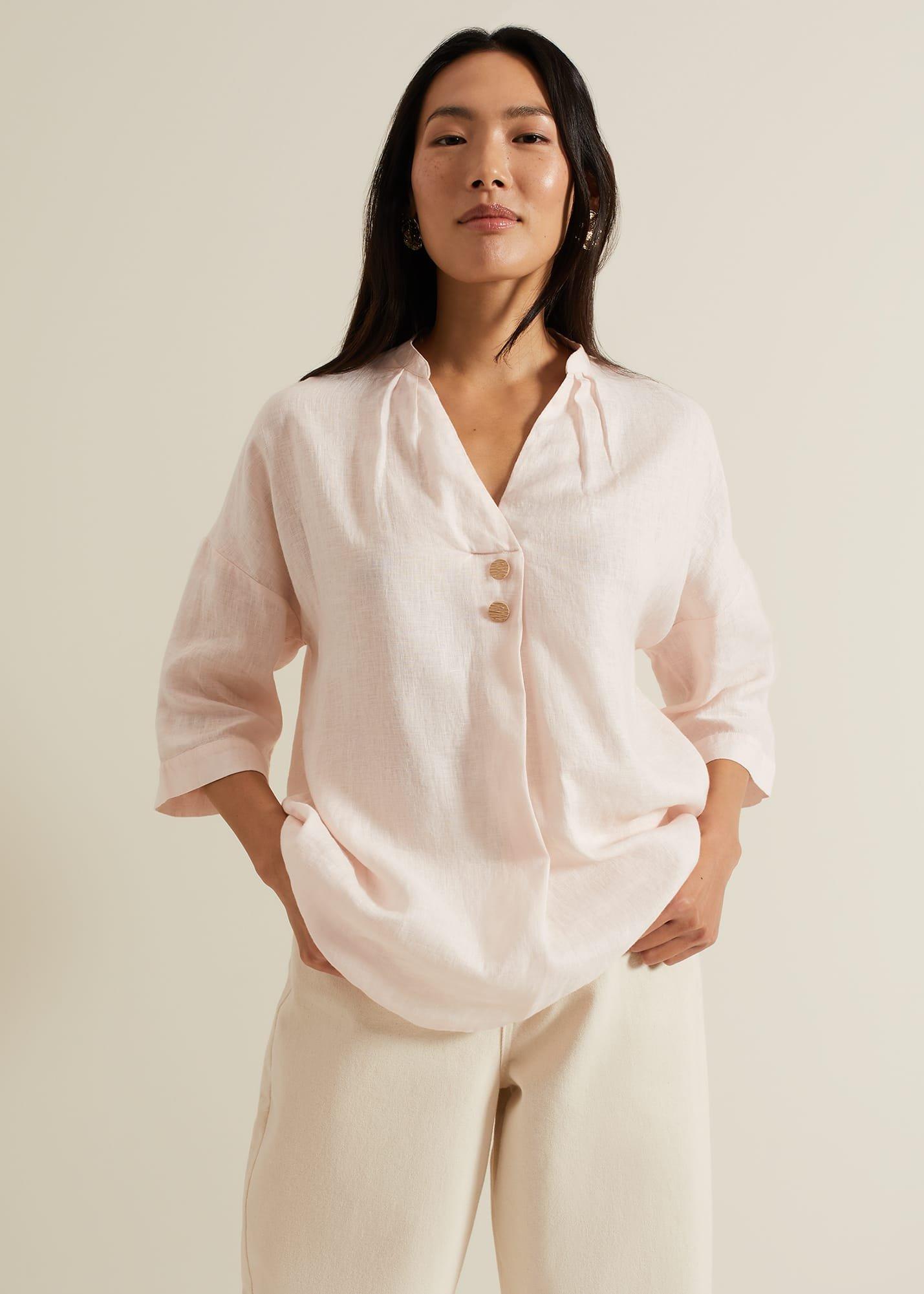 Posie Button Front Linen Shirt