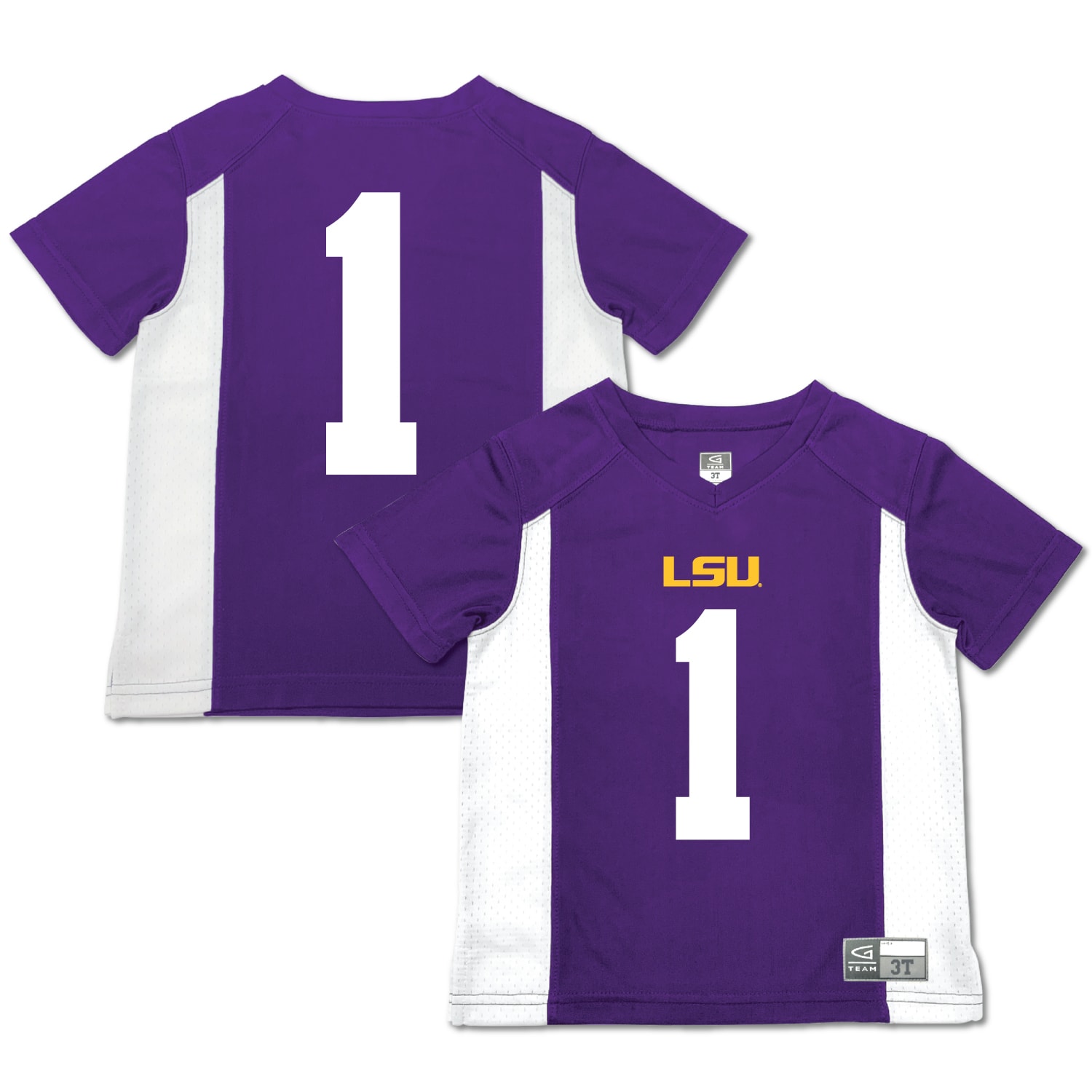 #1 LSU Tigers Garb Toddler Football Jersey - Purple