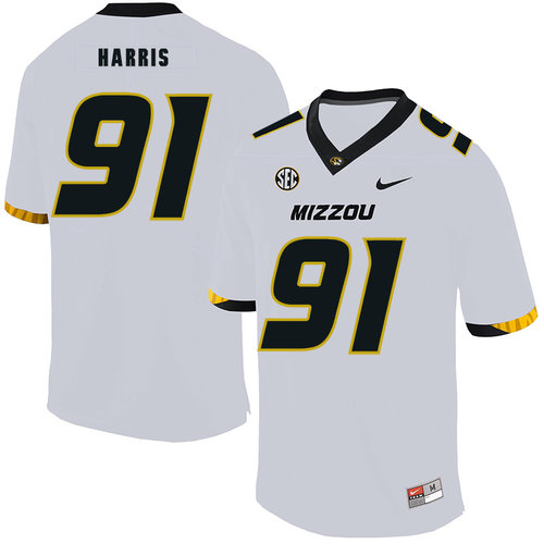Men's None Charles Harris #91 college football White 2024 breathable