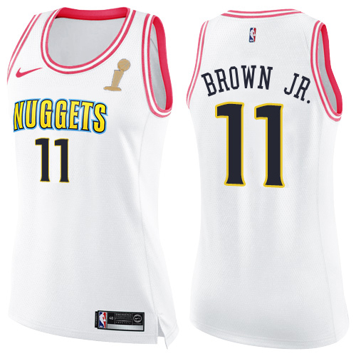 White Nike Nike Nuggets #11 Nuggets Jersey - Moisture-Wicking