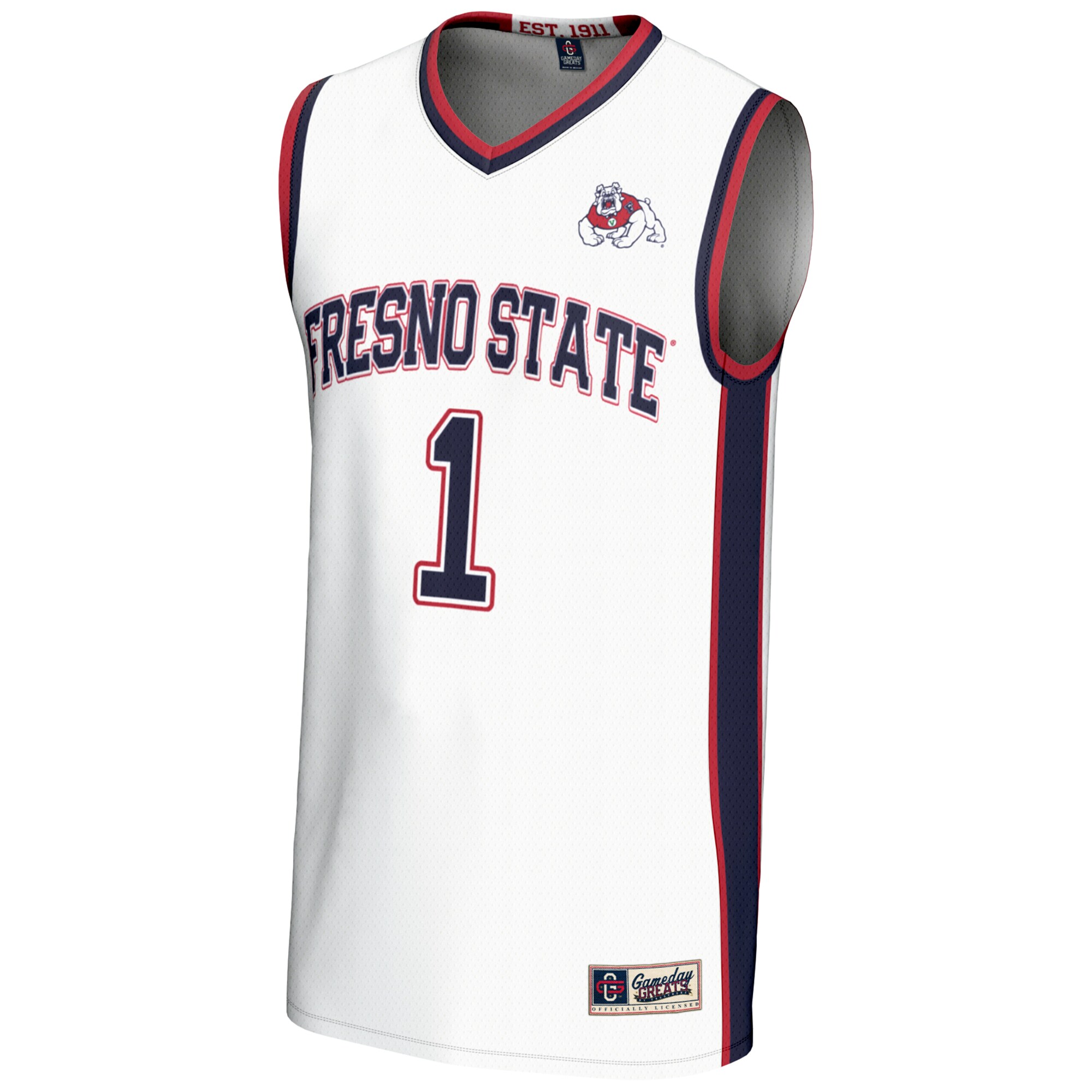 [NJP] Fresno State Bulldogs GameDay Greats Youth Lightweight Basketball Jersey - White